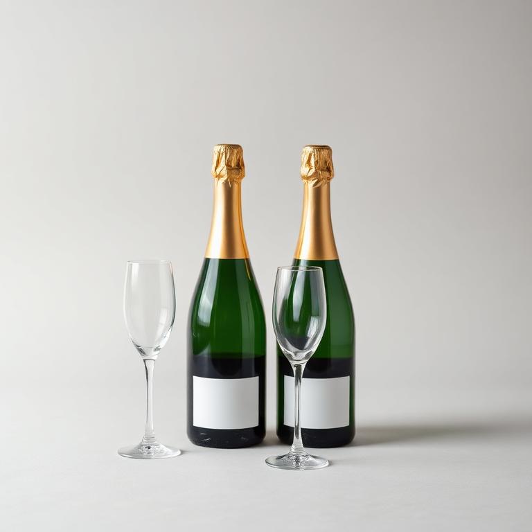 Champagne & Sparkling category banner, bottles on a plain studio field