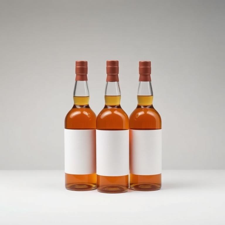 Whisky category banner, bottles on a plain studio field